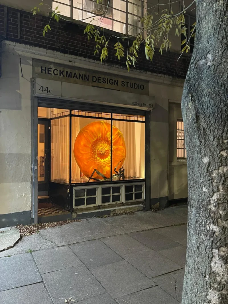 Heckmann Design Studio Gallery - window installation by Victoria Rance, Dawn and the Demon